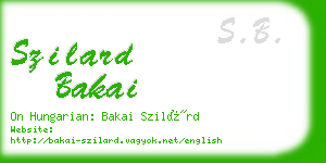 szilard bakai business card